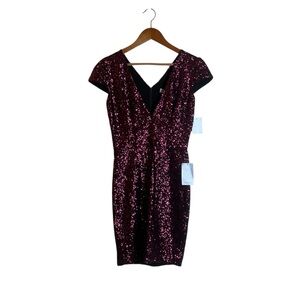 NWT Dress the population berry‎ sequin dress